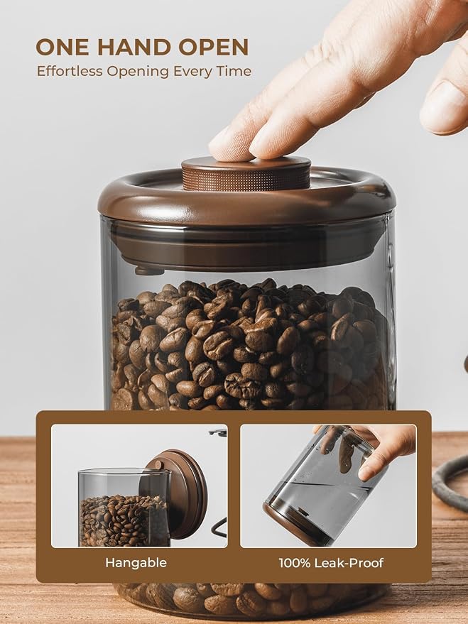 10 oz Coffee Canister, Airtight Glass Coffee Container - Image 2