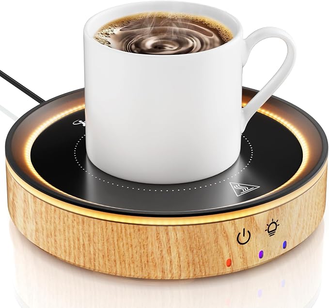 36W Mug Warmer, 3 Temperature Settings, Auto Shut Off, Max 176°F, Wood Grain by Unknown