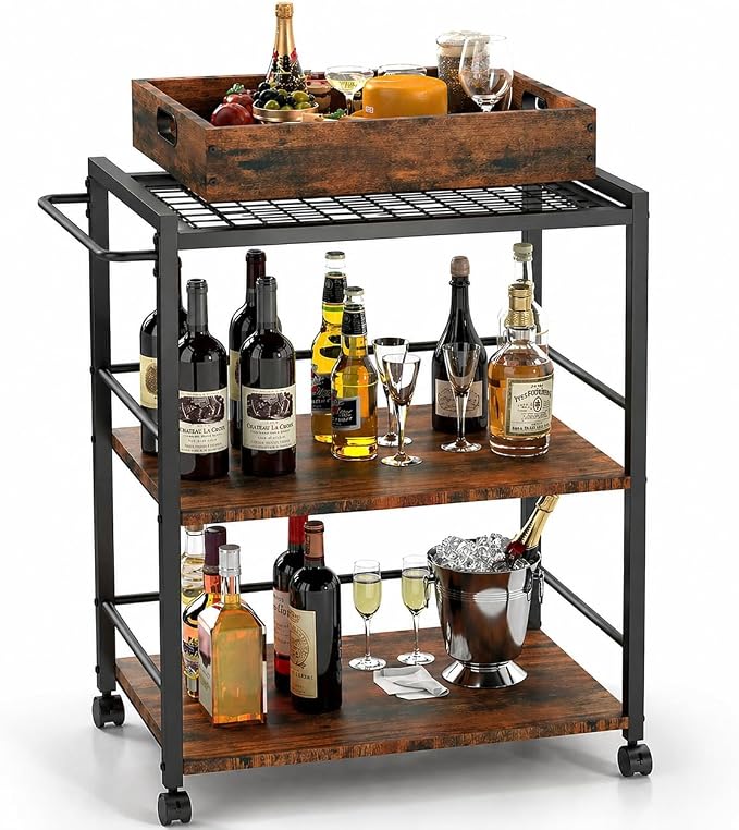 3 Tier Kitchen Cart, Rolling Bar Cart by Unknown