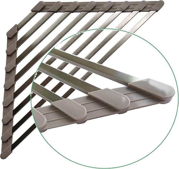 Triangle Dish Drying Rack for Sink Corner Roll Up Dish Drying Rack Folding - Image 8