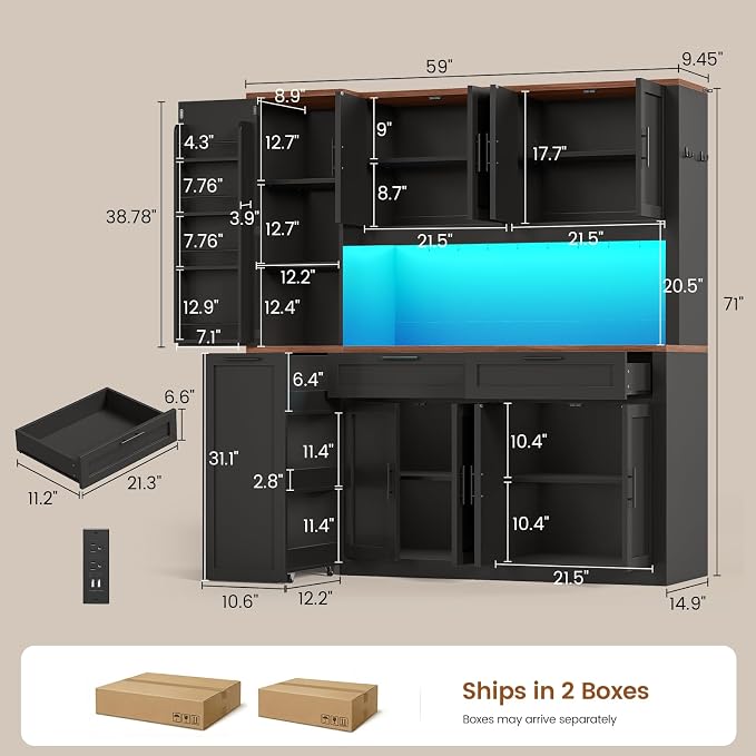 Itaar 71" Kitchen Pantry Cabinet - Image 2