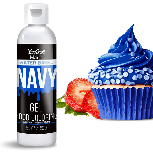 Food Coloring Gel - Vibrant Color Gel Food Coloring for Cake Decorating, Baking, Easter Egg, Icing - Tasteless Food Color Dye for Fondant, Cooking, Slime, Airbrush (Navy, 5.3oz)