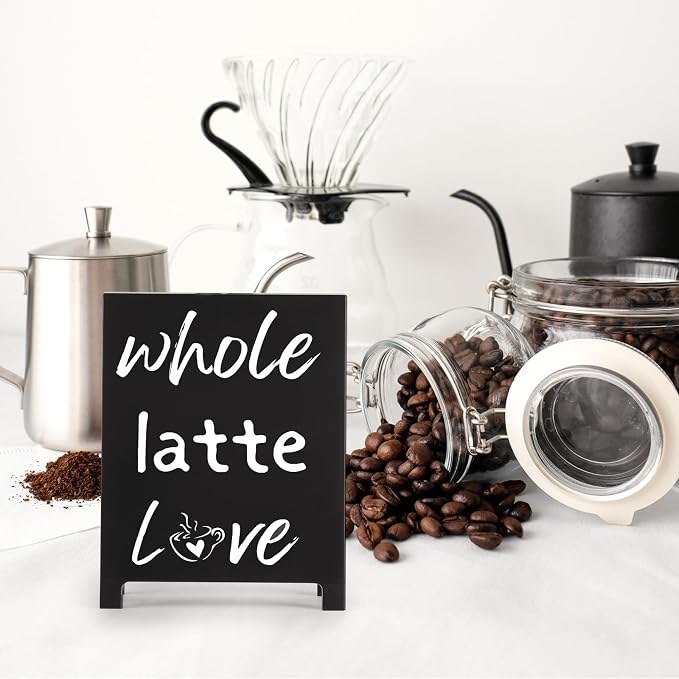 A Whole Latte Love Desk Decor Sign Retro Coffees Shop Table Display - Image 5