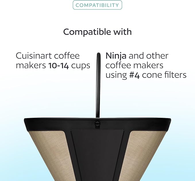 2-Pack #4 Reusable Permanent Cone Coffee Filters - Image 2