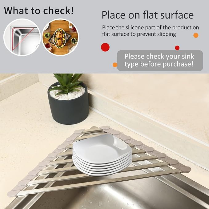 Triangle Dish Drying Rack for Sink Corner Roll Up Dish Drying Rack Folding - Image 5