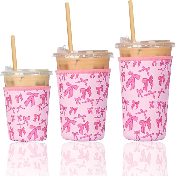 Reusable 3-Pack Iced Coffee Cup Sleeve, Insulated Neoprene, Beverage Holder by Unknown