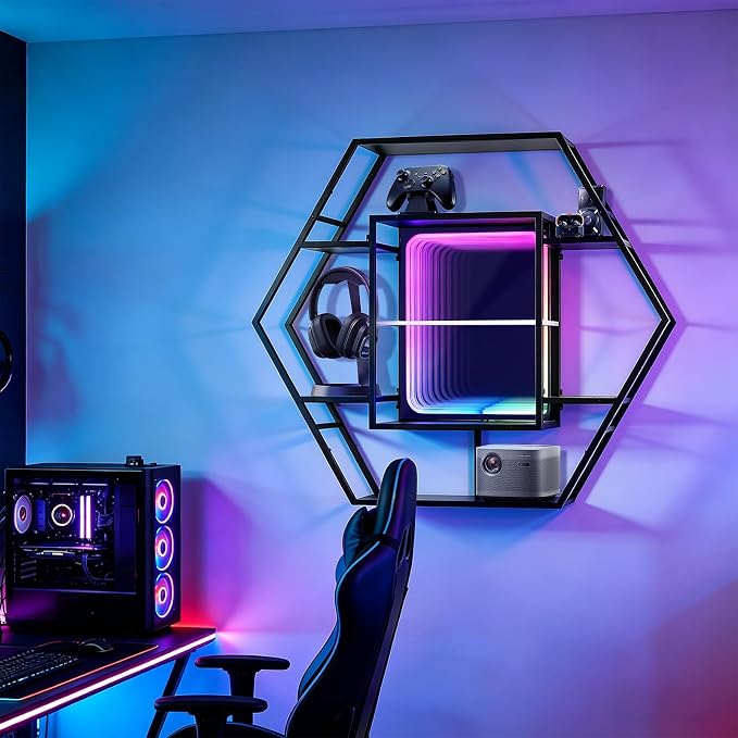 FUSLITE Infinity Mirror Gaming Floating Shelves - Image 3