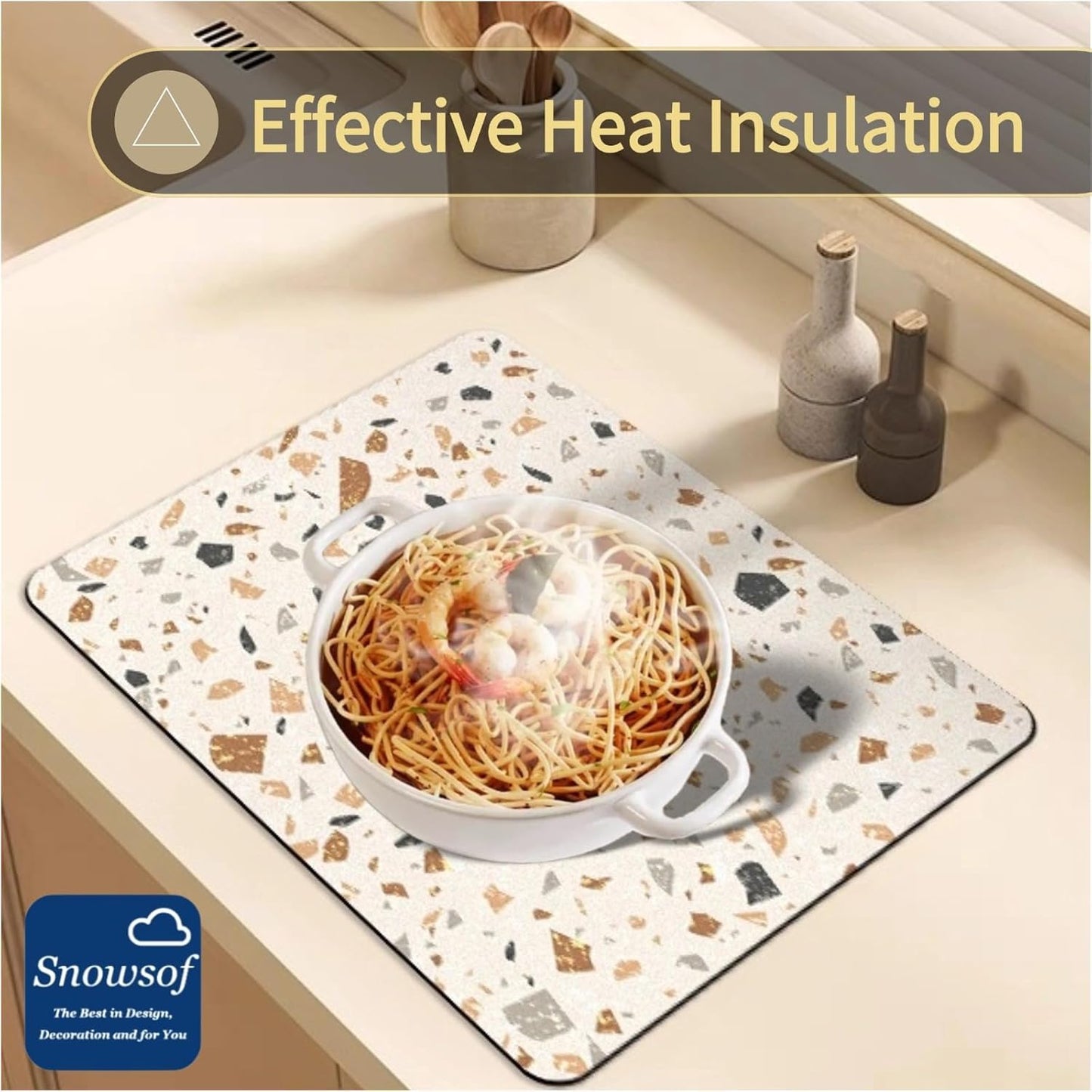 Dish Drying Mat - Absorbent Countertop Mat for Coffee Maker, Expresso Machine, Kitchen Use (03,20''×32'')