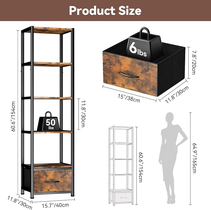 Housolution 6 Tier Bookshelf - Image 2