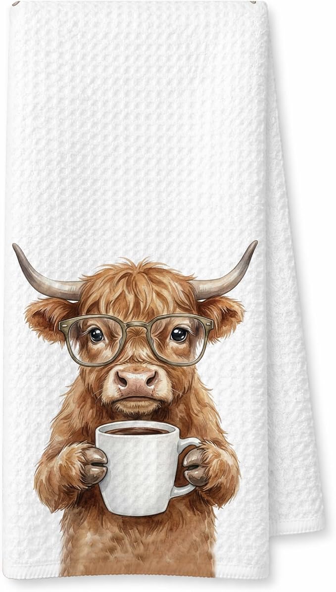 Highland Cow Gift Kitchen Towels, Highland Cow Gifts by Unknown