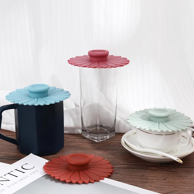 4 Pcs Sunflower Silicone Stretch Lids Multicolored - Image 5