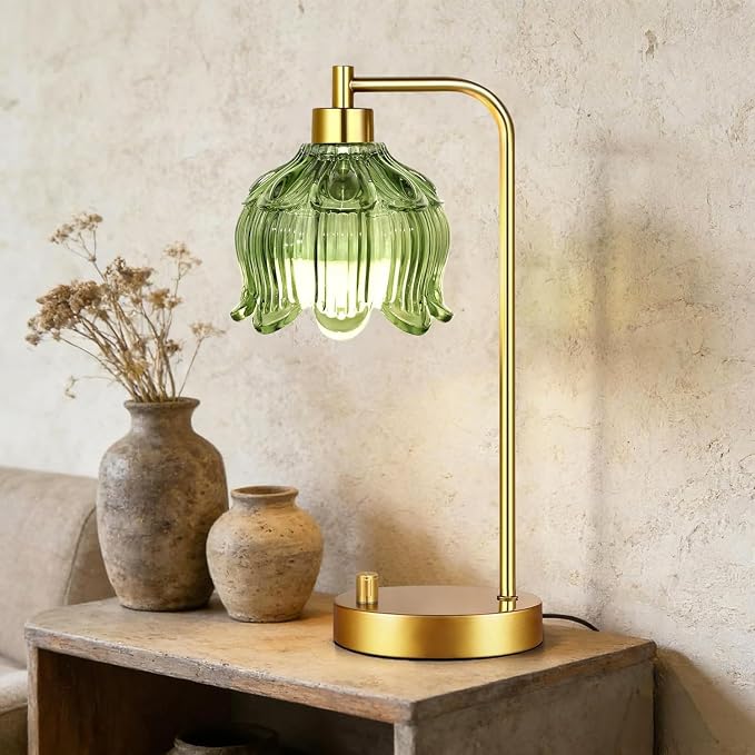 ILLMTW Glass Table Lamp Set of 2, Small Gold Bedside Lamps Dimmable Boho - Image 5