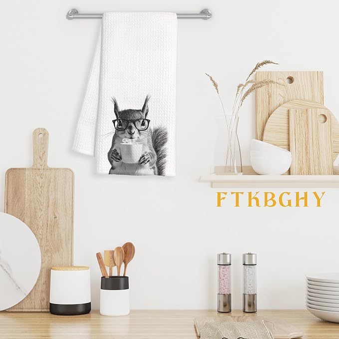 Funny Squirrel Coffee Kitchen Towels, Gifts - Image 3