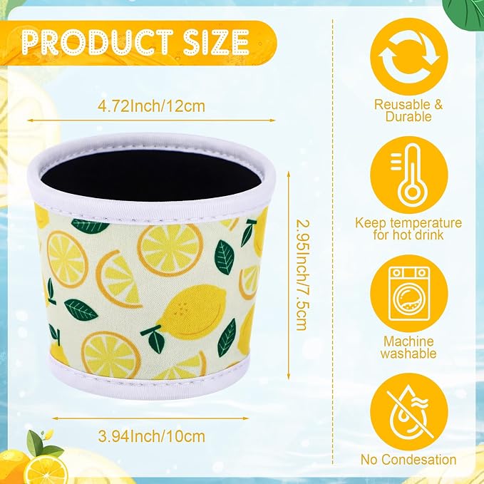 Potchen 16 Pack Reusable Iced Coffee Cup Sleeves Neoprene Insulated Drink Cup - Image 2