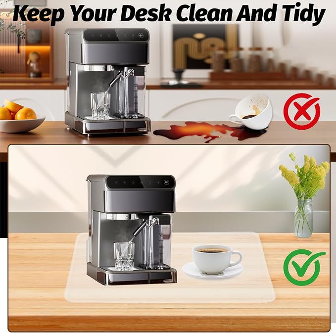 Clear Coffee Mat, 19.7"x15" Coffee Mat, Espresso Maker and Kitchen Counter - Image 4