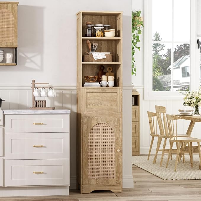 FiveWillowise 67" H Natural Bathroom Storage Cabinet - Image 4