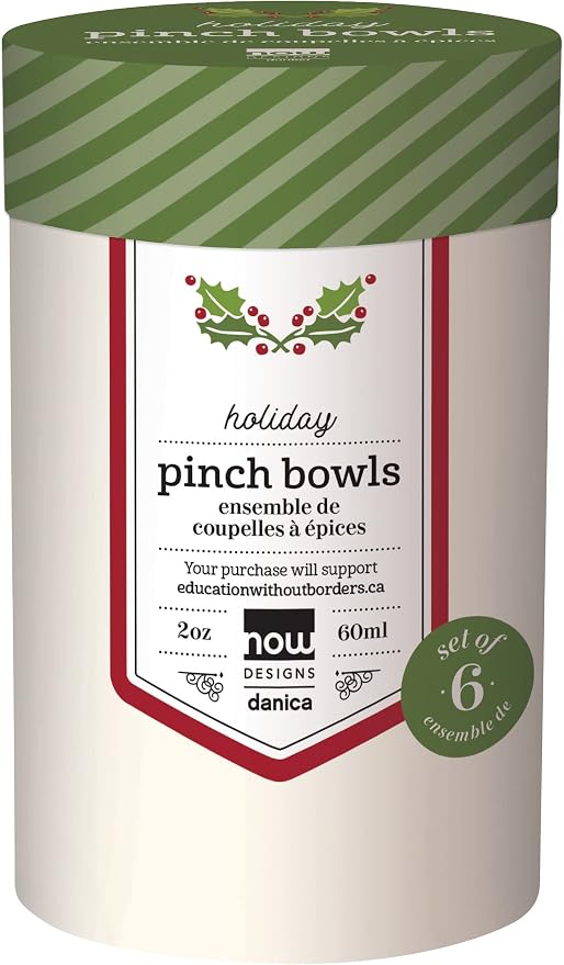 Now Designs Christmas Decor Ceramic Pinch Bowl Set, Soy Sauce Dish, 2 oz - Image 3