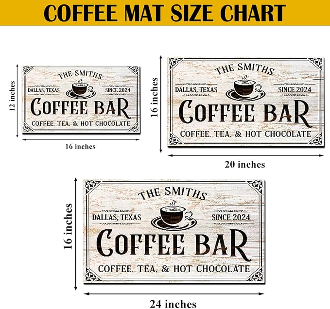 THUYPT Personalized Coffee Mat, Coffee Station Mat Quick Dry, Coffee Spill Mat - Image 2