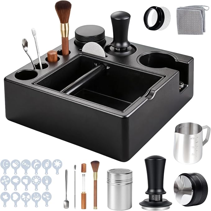28PCS 51mm Espresso Accessories Kit, Espresso Knock Box and Tamping Station by Unknown