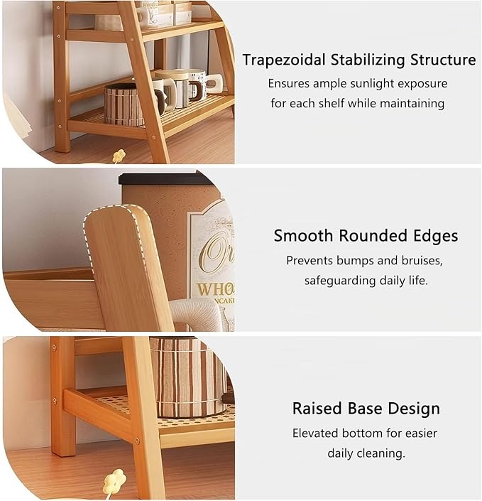2 Tier Coffee Bar Station Organizer & Bamboo Mug Holder – Countertop Tea and - Image 4