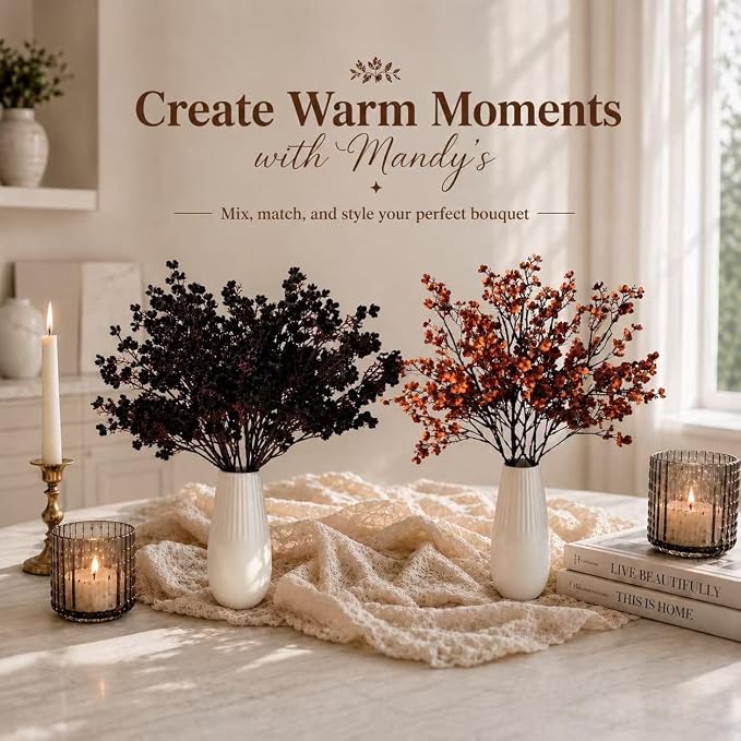 Mandy's 6 Bundles Artificial Black Baby’s Breath Flowers | 18.5 Inch Silk - Image 9