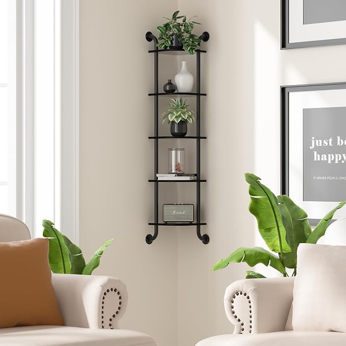 Tinpin Corner Shelf 5-Tier, Wall Shelves - Image 2