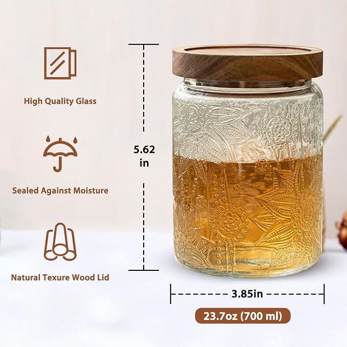24 OZ/4 PCS Glass Storage Jar - Image 2