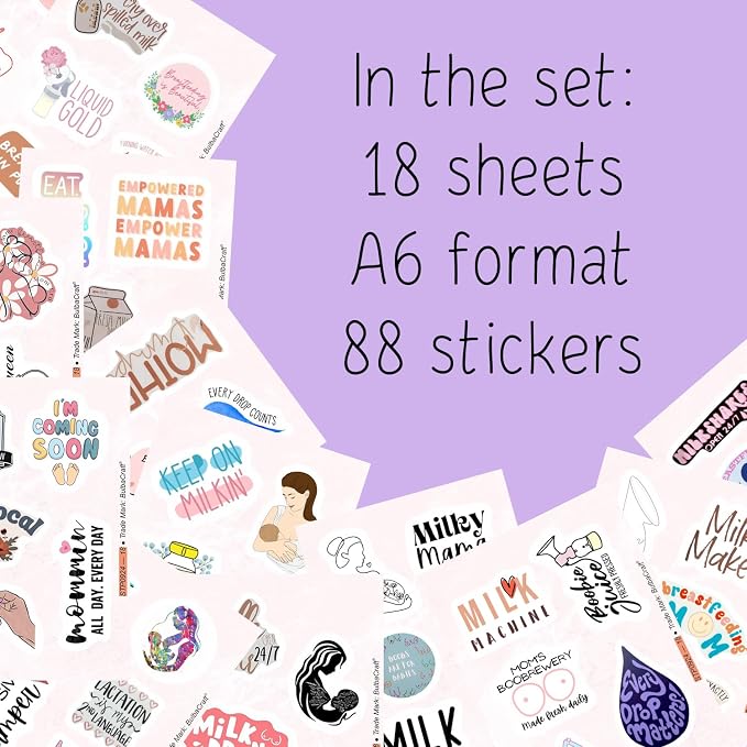 BulbaCraft Funny Breastfeeding and Pregnancy Stickers - Image 2