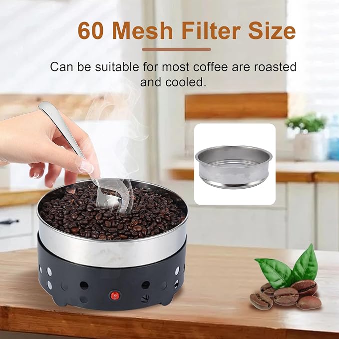 Coffee Bean Cooler Filter, Stainless Steel 60 Mesh Bean Cooling Tray Filter - Image 3