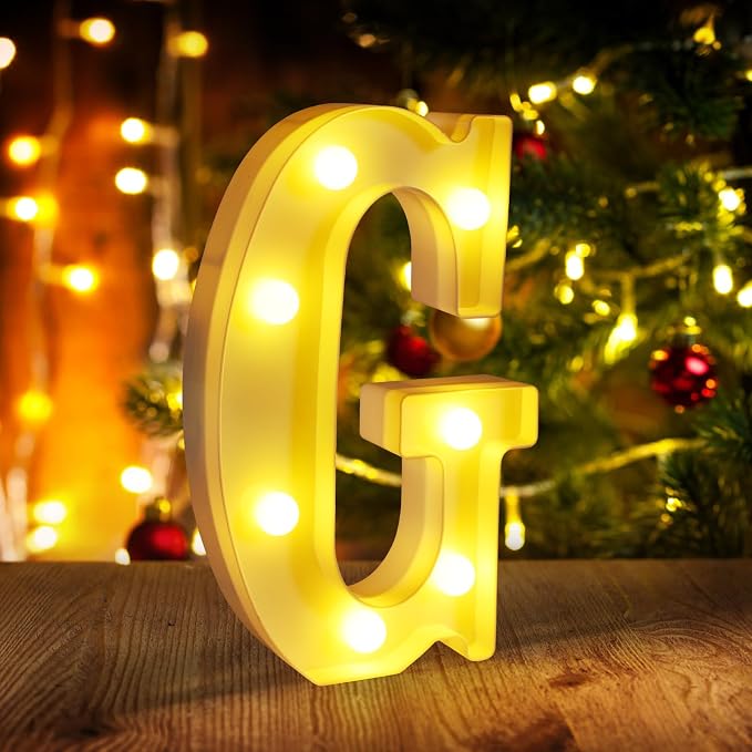 Light Up Letters G, LED Sign Marquee Letters 26 Alphabet by funsky