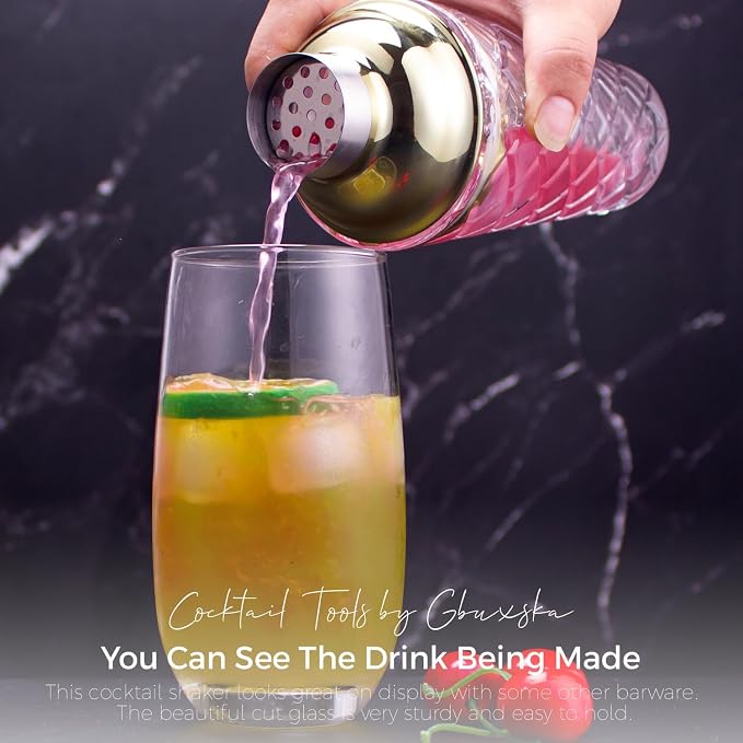 Glass Cocktail Shaker 14.2oz, Martini Shaker, Drink Shaker - Image 5