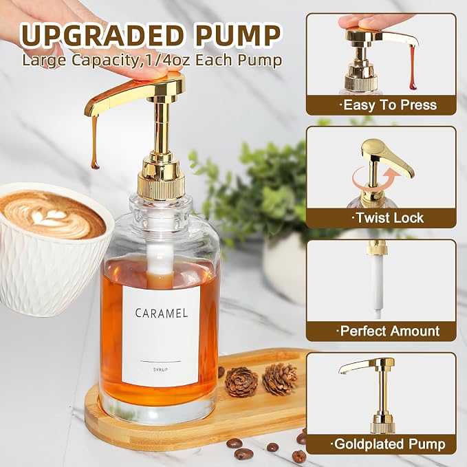 Coffee Syrup Dispenser, Glass Syrup Pump Dispenser - Image 3