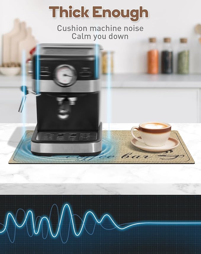 SUEH DESIGN Coffee Mat, Absorbent Dish Drying Mat 19.6 x 11.8 in Quick Dry - Image 3