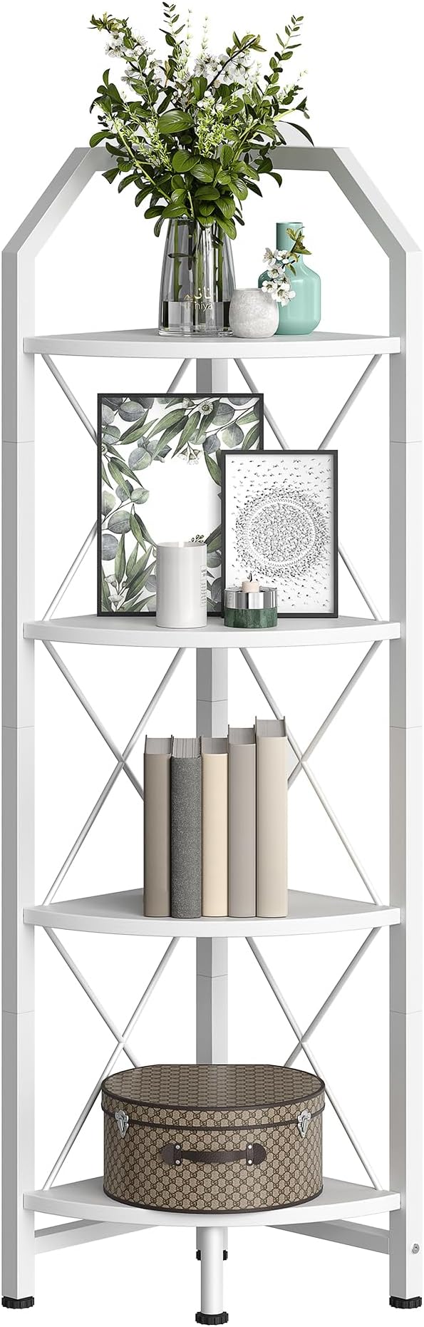 CHOEZON 4-Tier Corner Shelf, Industrial Corner Bookshelf, 47.6" Corner Storage - Image 6