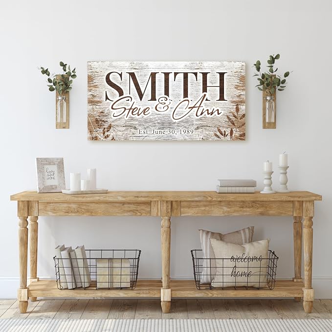 IPIC - Personalized Family Wall Art Canvas, Custom Last Name Sign, Farmhouse - Image 3
