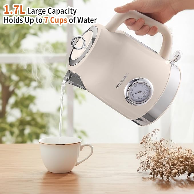 Retro Electric Kettle, 1.7L 304 Stainless Steel Tea Kettle - Image 5