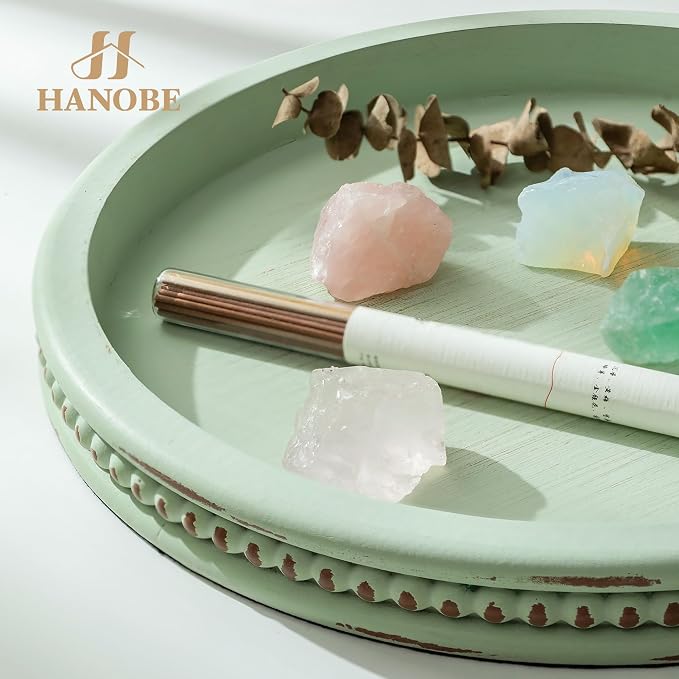 Hanobe Sage Green Tray Decor: Round Decorative Tray - Image 4