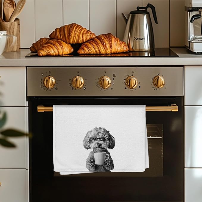 Funny Coffee Cavapoo Kitchen Towels, Cavapoo Gifts - Image 3