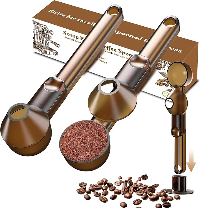 Coffee Scoop with Funnel for Ground Coffee, Protein Powder & Tea, for Reusable by Mudygelay