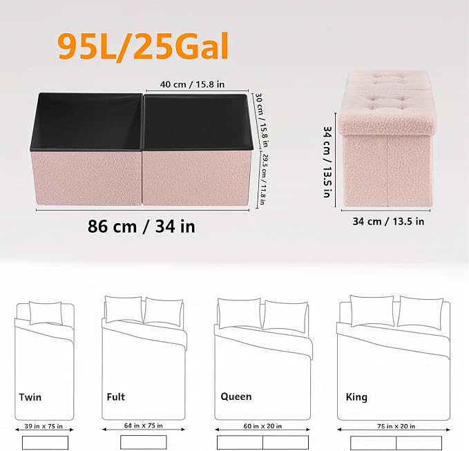 AmasSmile Footrest Ottoman Bench - Image 2