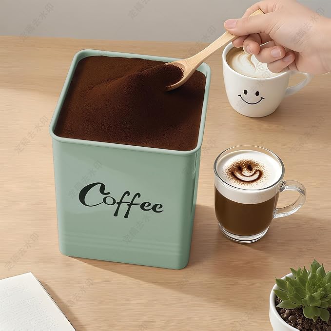 Coffee Canister, Airtight 40 oz Large Iron Black Storage Container - Image 2