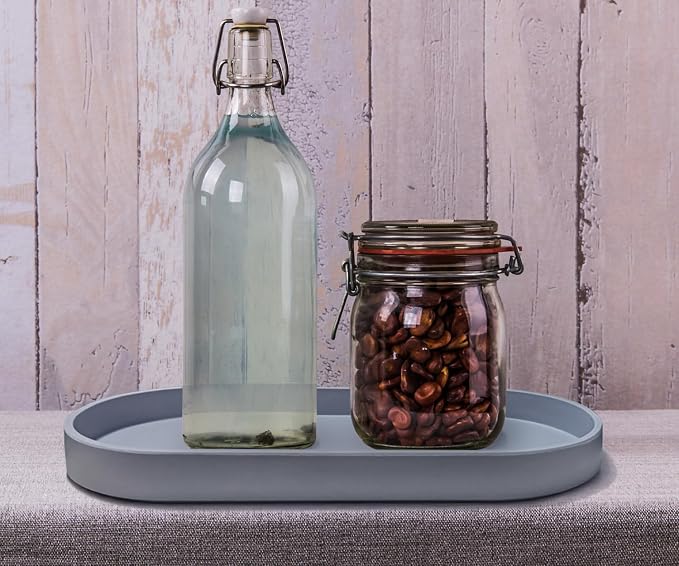 Gray Small Oval Tray, 3 Pack, Countertop Organizer | - Image 5