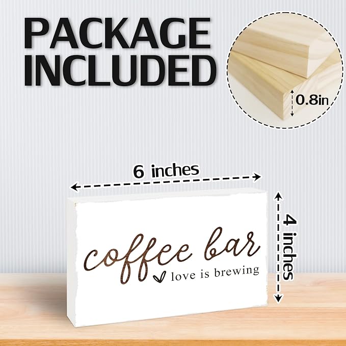 Coffee Bar Love Is Brewing Wooden Sign - Image 2