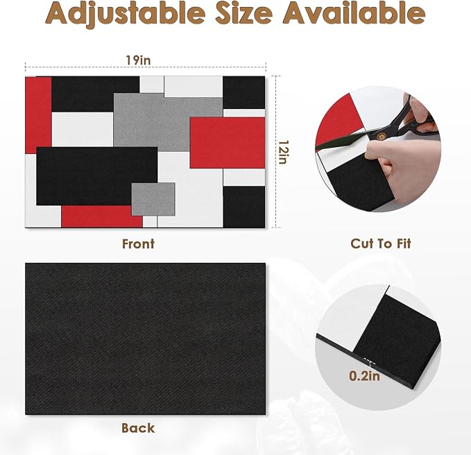 Arttown Coffee Mat for Countertops, Fit Under Coffee Maker Espresso Machine - Image 3