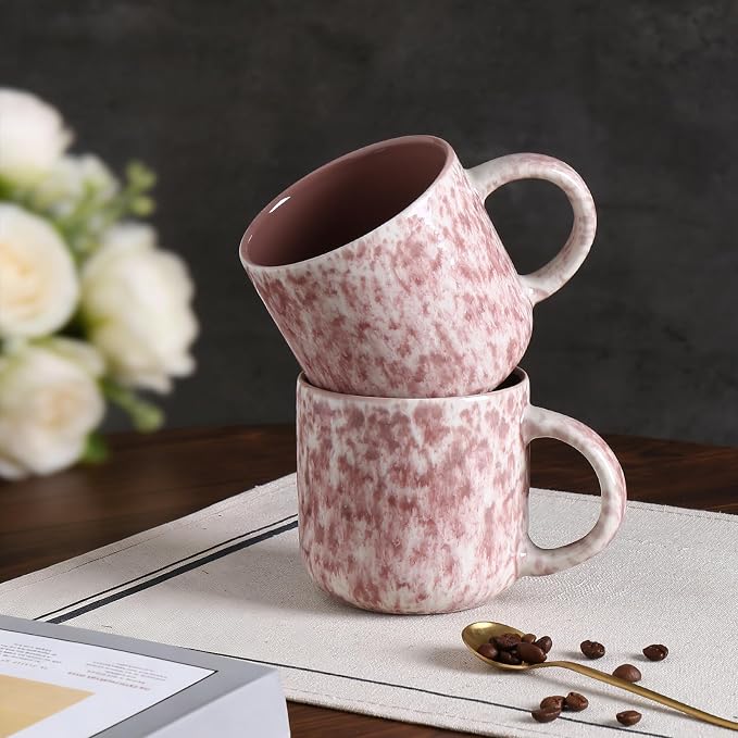 MONITO 12 OZ Coffee Mugs Set of 4, Ceramic Coffee Mugs, Modern Coffee Mugs Set - Image 5