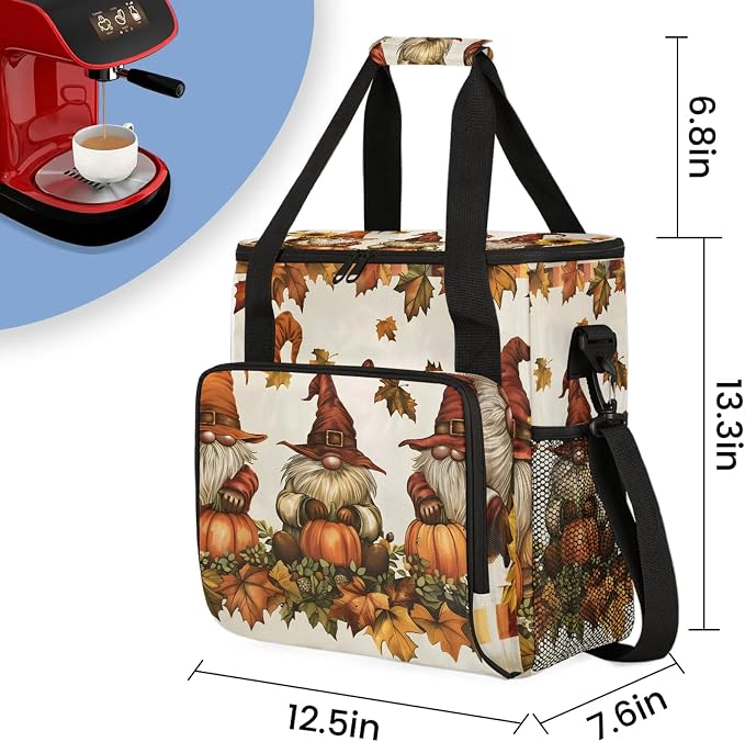 Halloween Fall Gnomes Coffee Maker Carring Bag, Large Insulated Storage - Image 2