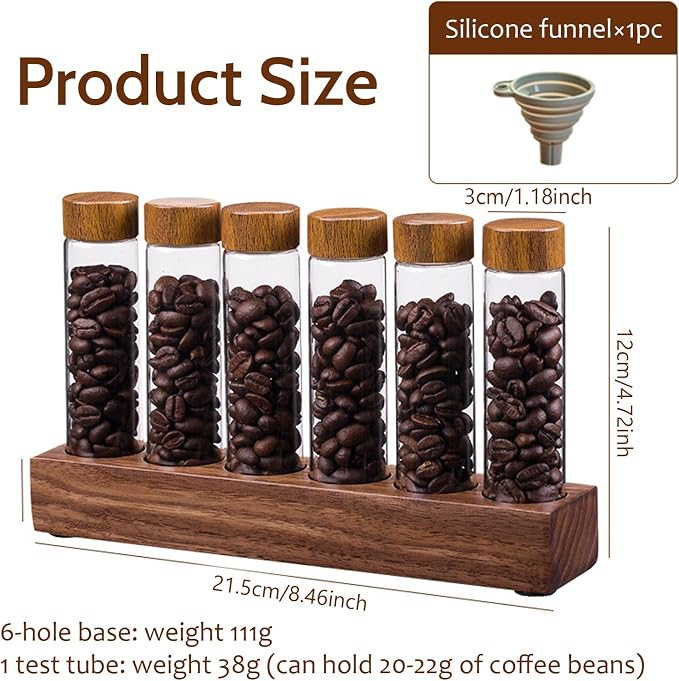 Coffee Bean Tubes Coffee Bean Cellars 6Pcs Single Dose Storage Tubes - Image 3