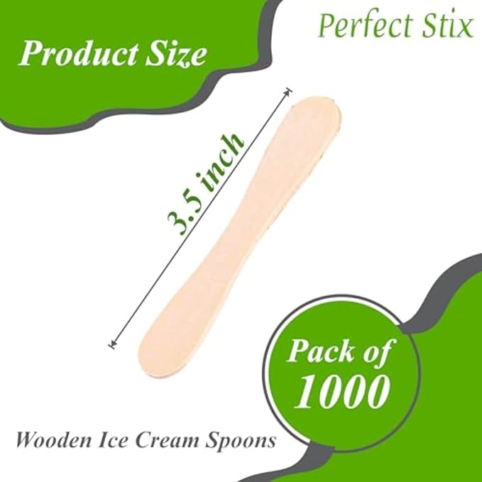 Perfect Stix - PS300BA-1000 Wooden Taster Spoons 3.5" Length Plain - Image 2