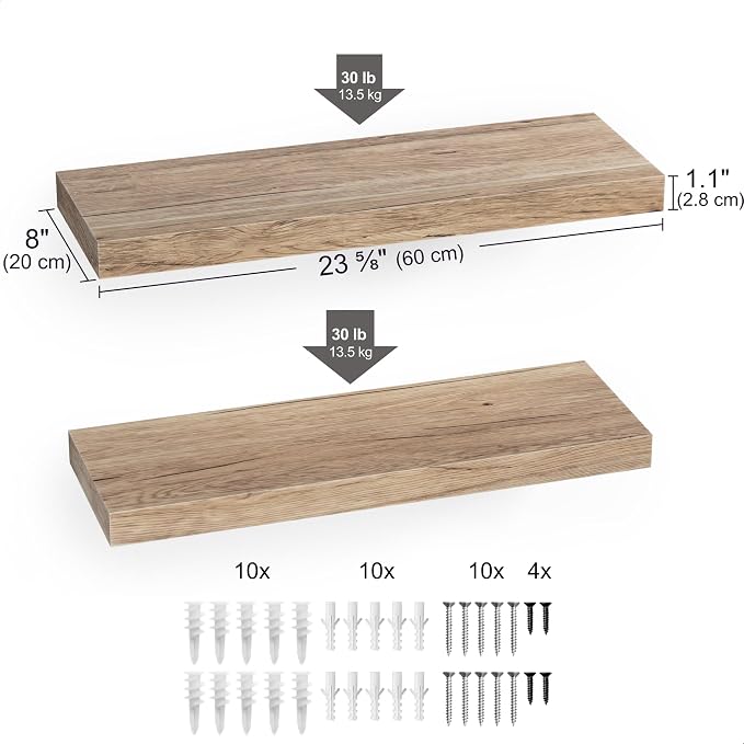Ballucci Floating Shelf, Wood Wall Shelf - Image 3