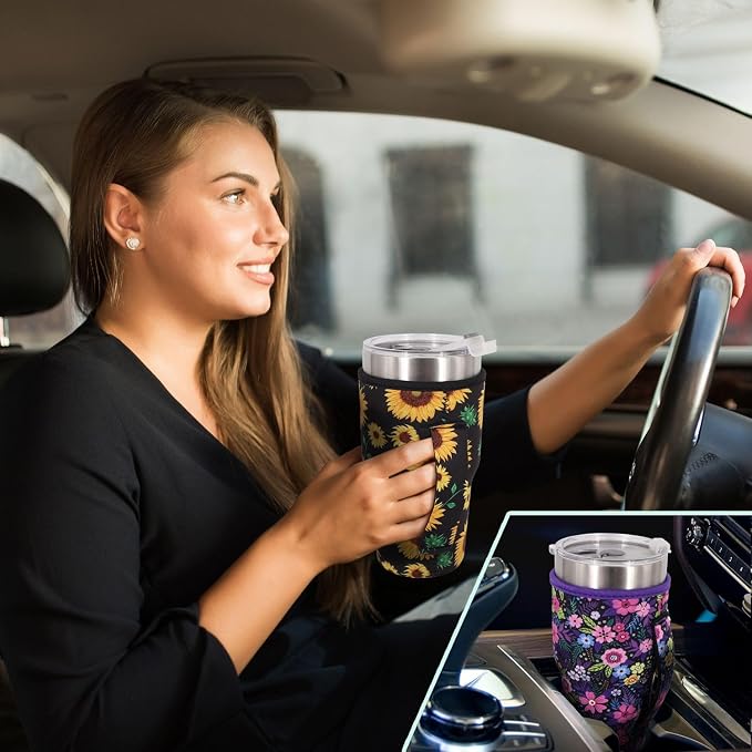 Reusable Iced Coffee Cup Sleeve Neoprene Insulated Sleeves Cup Holder - 32oz - Image 4